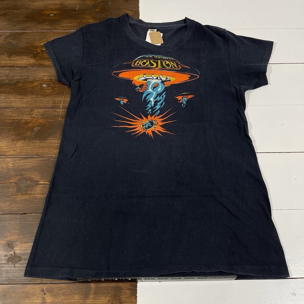 Vintage 1987 Boston Band‎ Single Stitch T Shirt US Tour USA Made Sz Large